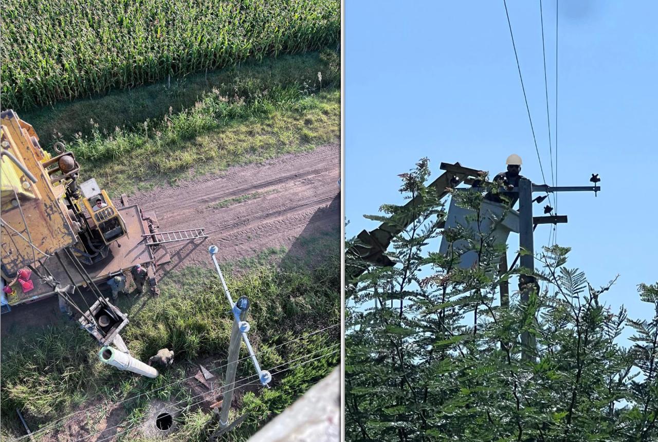 Trabajos rurales y renovación en la subestación de Chile e Yrigoyen
