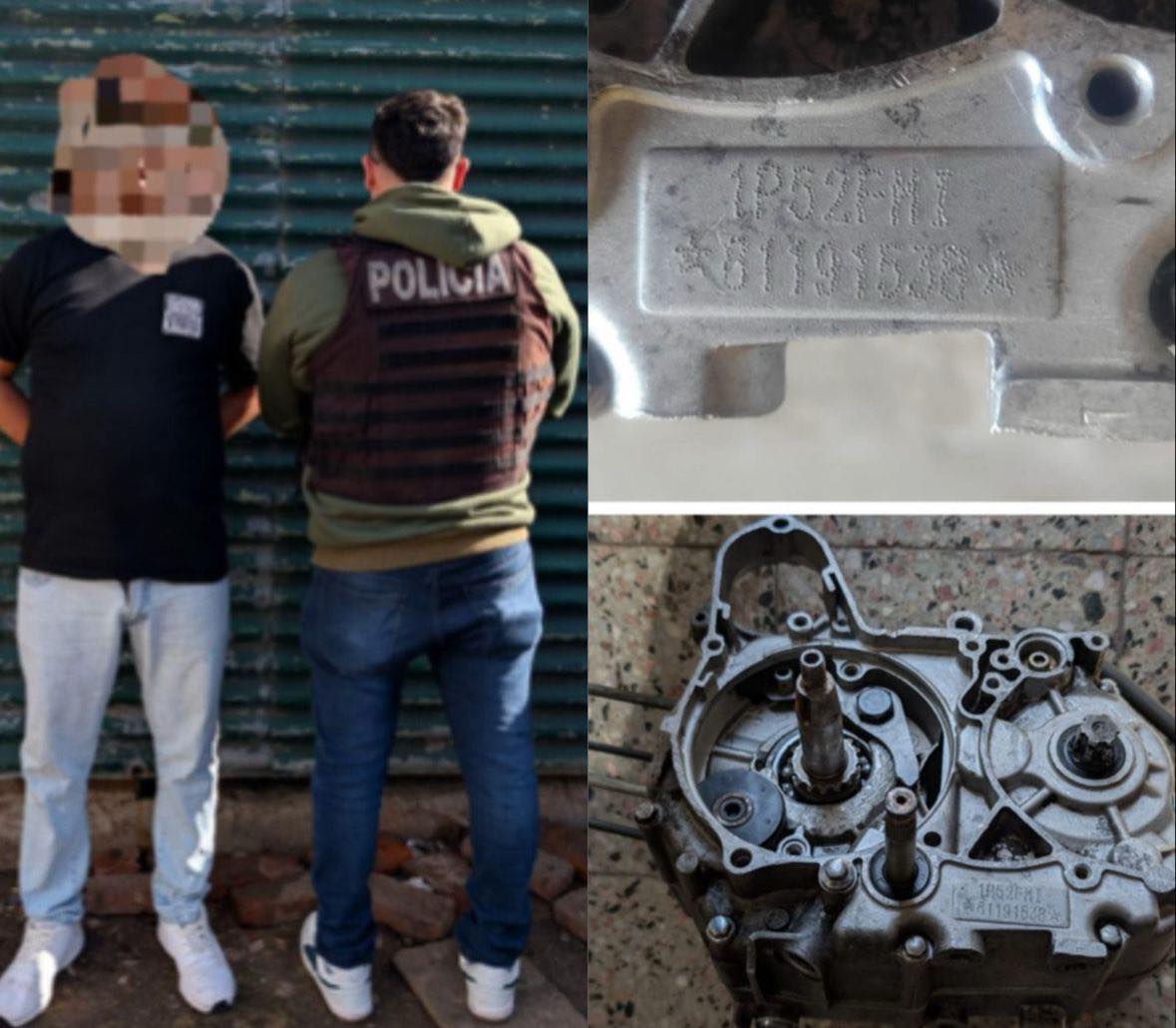 Clausuran un taller mecánico y secuestran un motor con numeración adulterada